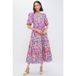 HYACINTH HOUSE Magenta Multi Floral Cisco Maxi Dress Size M NWT